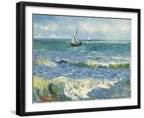 The Sea at Les Saintes-Maries-de-la-Mer, 1888-Vincent van Gogh-Framed Giclee Print