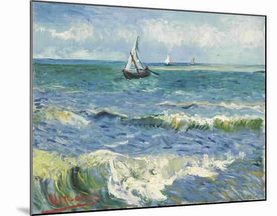 The Sea at Les Saintes-Maries-de-la-Mer, 1888-Vincent van Gogh-Mounted Giclee Print