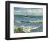 The Sea at Les Saintes-Maries-de-la-Mer, 1888-Vincent van Gogh-Framed Art Print