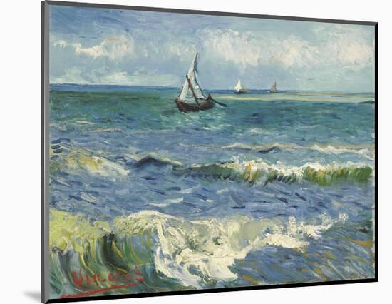 The Sea at Les Saintes-Maries-de-la-Mer, 1888-Vincent van Gogh-Mounted Art Print