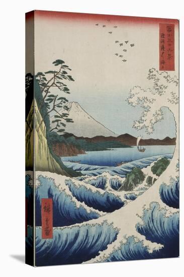 The Sea at Satta in Suruga Province-Ando Hiroshige-Stretched Canvas