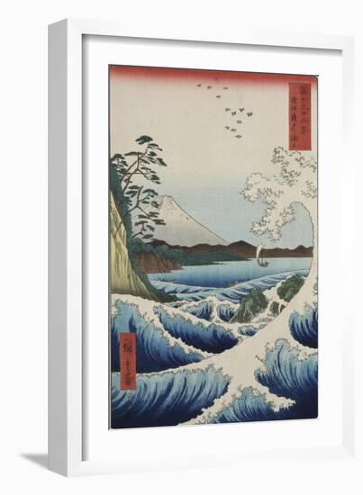 The Sea at Satta in Suruga Province-Ando Hiroshige-Framed Giclee Print