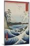 The Sea at Satta in Suruga Province-Ando Hiroshige-Mounted Giclee Print