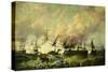 The sea battle at Lissa, 20 July 1866-Josef Karl Berthold Puttner-Stretched Canvas
