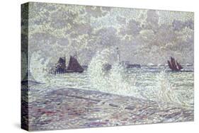 The Sea During Equinox, Boulogne-Sur-Mer, 1900-Theo van Rysselberghe-Stretched Canvas