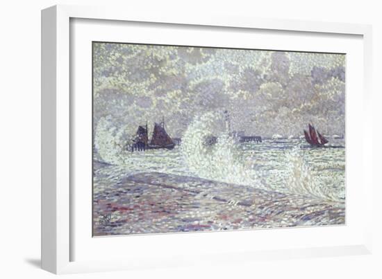 The Sea During Equinox, Boulogne-Sur-Mer, 1900-Theo van Rysselberghe-Framed Giclee Print
