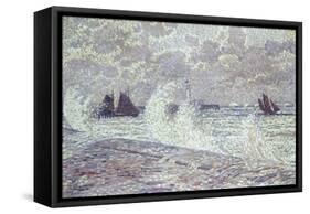 The Sea During Equinox, Boulogne-Sur-Mer, 1900-Théo van Rysselberghe-Framed Stretched Canvas