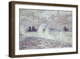 The Sea During Equinox, Boulogne-Sur-Mer, 1900-Théo van Rysselberghe-Framed Giclee Print