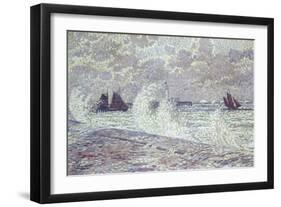 The Sea During Equinox, Boulogne-Sur-Mer, 1900-Théo van Rysselberghe-Framed Giclee Print