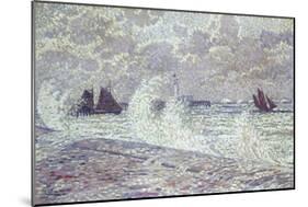 The Sea During Equinox, Boulogne-Sur-Mer, 1900-Théo van Rysselberghe-Mounted Giclee Print