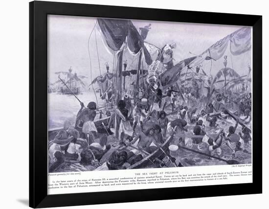 The Sea Fight at Pelusium, C.1920-Henry Charles Seppings Wright-Framed Giclee Print