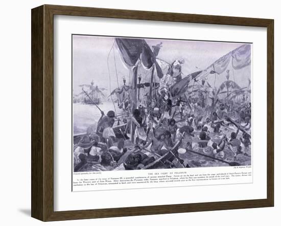 The Sea Fight at Pelusium, C.1920-Henry Charles Seppings Wright-Framed Giclee Print