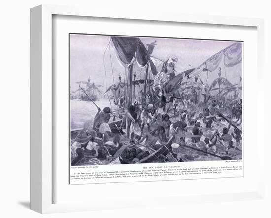 The Sea Fight at Pelusium, C.1920-Henry Charles Seppings Wright-Framed Giclee Print