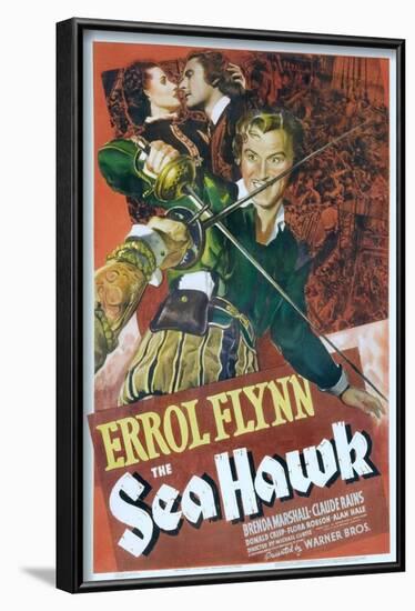 The Sea Hawk, Brenda Marshall, Errol Flynn, 1940-null-Framed Art Print