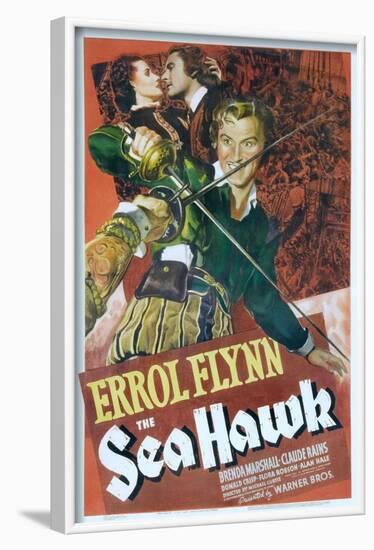 The Sea Hawk, Brenda Marshall, Errol Flynn, 1940-null-Framed Art Print