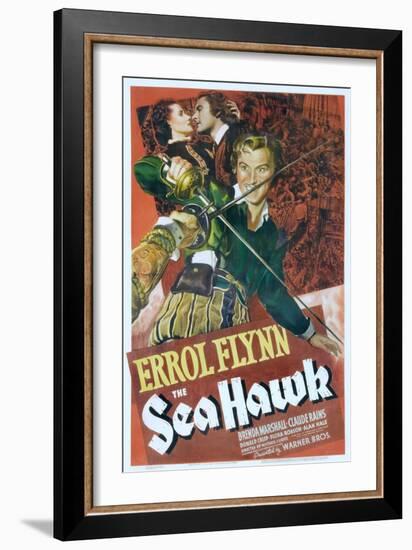 The Sea Hawk, Brenda Marshall, Errol Flynn, 1940-null-Framed Art Print