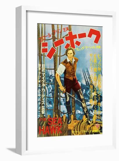 The Sea Hawk, Japanese Movie Poster, 1940-null-Framed Art Print