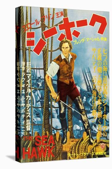 The Sea Hawk, Japanese Movie Poster, 1940-null-Stretched Canvas