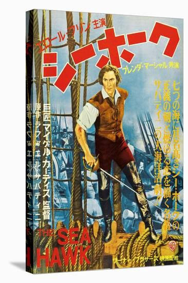 The Sea Hawk, Japanese Movie Poster, 1940-null-Stretched Canvas