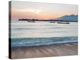 The Sea Laps Up on the Sand in Gili Trawangan at Sunrise-Alex Saberi-Stretched Canvas