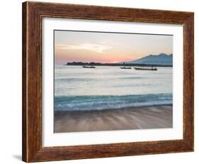 The Sea Laps Up on the Sand in Gili Trawangan at Sunrise-Alex Saberi-Framed Photographic Print