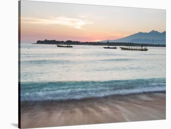 The Sea Laps Up on the Sand in Gili Trawangan at Sunrise-Alex Saberi-Stretched Canvas