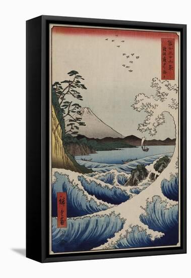 The Sea Off Satta in Suruga Province, from the Series 'The Thirty-Six Views of Mount Fuji'-Ando Hiroshige-Framed Stretched Canvas