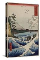 The Sea Off Satta in Suruga Province, from the Series 'The Thirty-Six Views of Mount Fuji'-Ando Hiroshige-Stretched Canvas