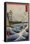 The Sea Off Satta in Suruga Province, from the Series 'The Thirty-Six Views of Mount Fuji'-Ando Hiroshige-Framed Stretched Canvas