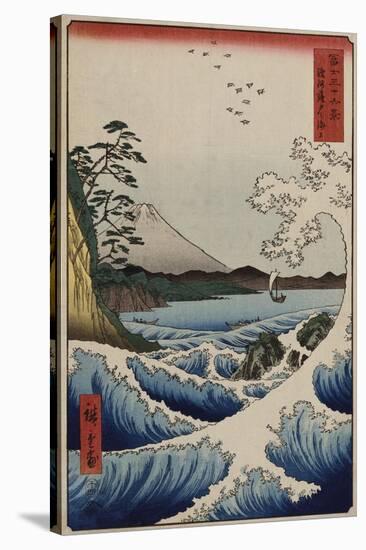 The Sea Off Satta in Suruga Province, from the Series 'The Thirty-Six Views of Mount Fuji'-Ando Hiroshige-Stretched Canvas