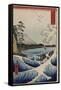 The Sea Off Satta in Suruga Province', from the Series 'The Thirty-Six Views of Mt. Fuji'-Utagawa Hiroshige-Framed Stretched Canvas