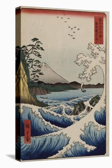 The Sea Off Satta in Suruga Province', from the Series 'The Thirty-Six Views of Mt. Fuji'-Utagawa Hiroshige-Stretched Canvas