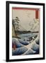 The Sea Off Satta in Suruga Province', from the Series 'The Thirty-Six Views of Mt. Fuji'-Utagawa Hiroshige-Framed Giclee Print