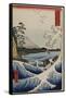 The Sea Off Satta in Suruga Province', from the Series 'The Thirty-Six Views of Mt. Fuji'-Utagawa Hiroshige-Framed Stretched Canvas