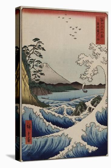 The Sea off Satta in Suruga Province', from the Series 'The Thirty-Six Views of Mt. Fuji'-Hashiguchi Goyo-Stretched Canvas