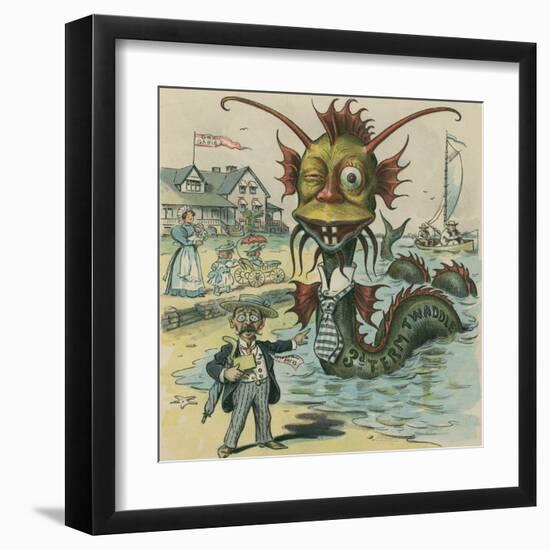 The Sea-Serpent Season Upon Us Again-Frederick Burr Opper-Framed Art Print