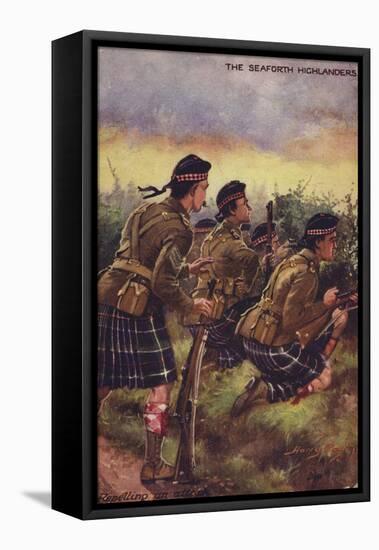 The Seaforth Highlanders-Henry Payne-Framed Stretched Canvas