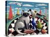 The Seagull and the Cat-PJ Crook-Stretched Canvas