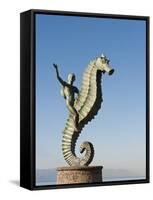 The Seahorse Sculpture on the Malecon, Puerto Vallarta, Jalisco, Mexico, North America-Michael DeFreitas-Framed Stretched Canvas