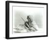 The Seal-Hunter, Noatak, in His Canoe, C.1929 (B/W Photo)-Edward Sheriff Curtis-Framed Giclee Print