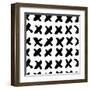 The Seamless Black and White Pattern with Crosses. the Creative Monochrome Hand Drawn Background Fo-wildfloweret-Framed Art Print