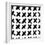 The Seamless Black and White Pattern with Crosses. the Creative Monochrome Hand Drawn Background Fo-wildfloweret-Framed Art Print