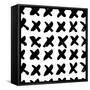 The Seamless Black and White Pattern with Crosses. the Creative Monochrome Hand Drawn Background Fo-wildfloweret-Framed Stretched Canvas