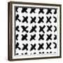 The Seamless Black and White Pattern with Crosses. the Creative Monochrome Hand Drawn Background Fo-wildfloweret-Framed Premium Giclee Print