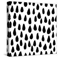 The Seamless Black and White Pattern with Drops. the Creative Monochrome Hand Drawn Background for-wildfloweret-Stretched Canvas
