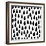 The Seamless Black and White Pattern with Drops. the Creative Monochrome Hand Drawn Background for-wildfloweret-Framed Art Print