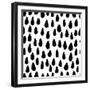 The Seamless Black and White Pattern with Drops. the Creative Monochrome Hand Drawn Background for-wildfloweret-Framed Art Print