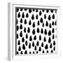 The Seamless Black and White Pattern with Drops. the Creative Monochrome Hand Drawn Background for-wildfloweret-Framed Art Print