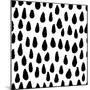 The Seamless Black and White Pattern with Drops. the Creative Monochrome Hand Drawn Background for-wildfloweret-Mounted Art Print