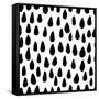 The Seamless Black and White Pattern with Drops. the Creative Monochrome Hand Drawn Background for-wildfloweret-Framed Stretched Canvas